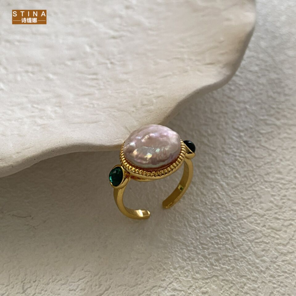 STINA中古风宝石珍珠复古珠宝配