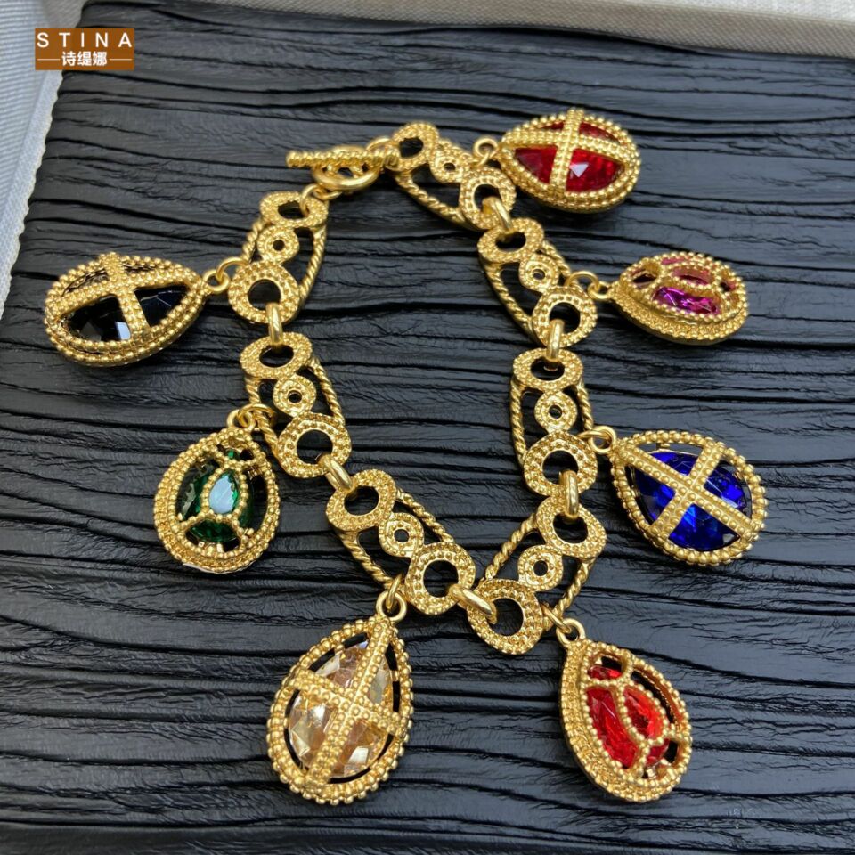 STINAvintag铜18金彩色鸽子蛋宝
