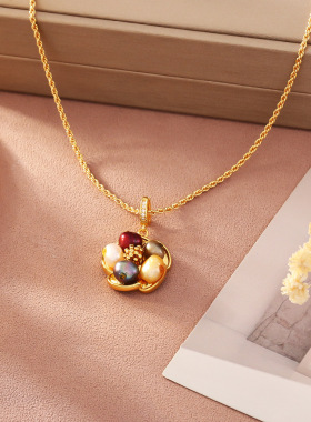 STINA油画风莫奈花园淡水珍珠项