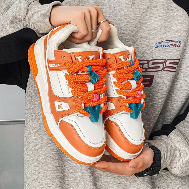 多巴胺小胖丁板鞋男鞋秋季国潮厚底增高运动休闲鞋子男女款面包鞋