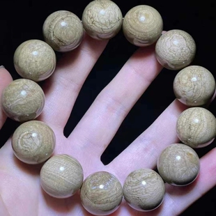 天然缅甸琥珀古瓷咖色开片满瓷独特纹理18mm手串圆珠男款 手链饰品