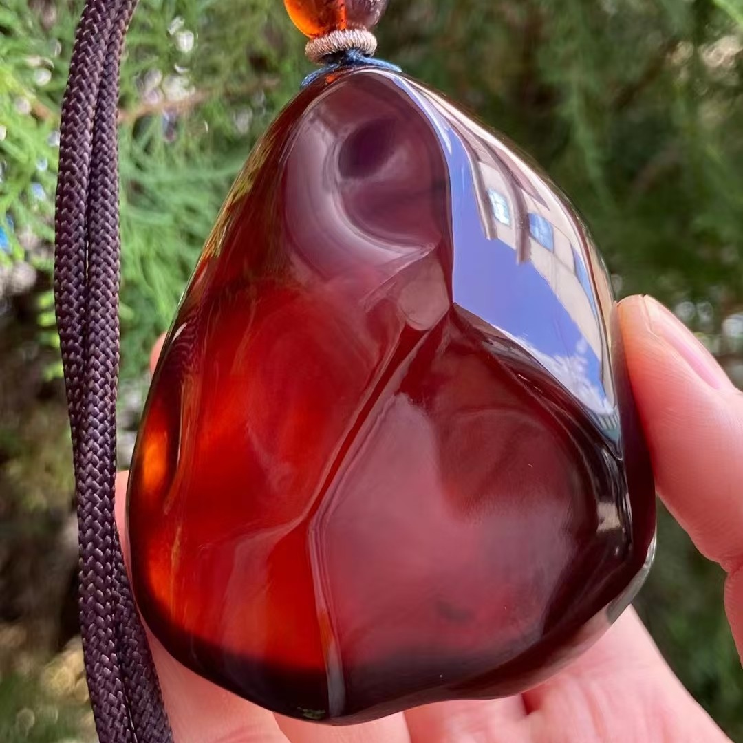 正品天然缅甸琥珀精美血蜜随形大吊坠男女款文玩稀有孤品珠宝饰品