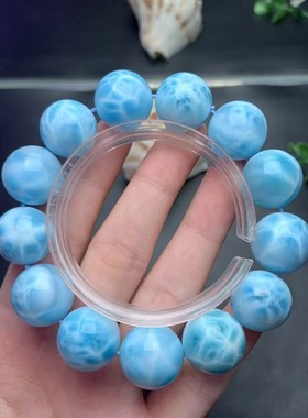 正品天然高品质海纹石16mm圆珠手链男款文玩手串稀有收藏珠宝饰品