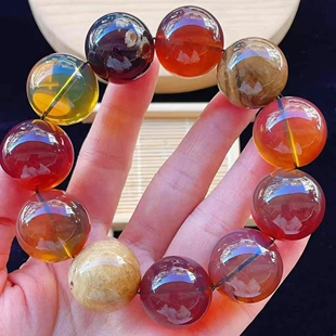 正品 手链稀有收藏珠宝饰品 天然缅甸琥珀精品高品质多宝21手串男款