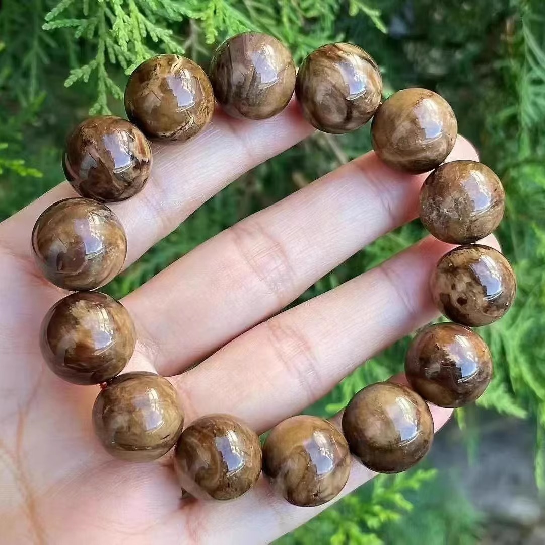 正品天然缅甸琥珀高品质妖孽瓷根15mm手串男款文玩收藏珠宝饰品