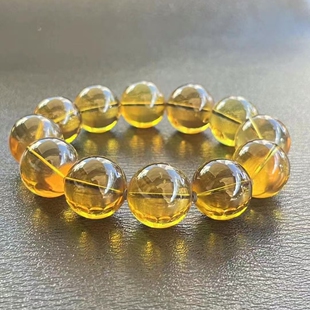 正品 文玩收藏稀有珠宝饰品 天然缅甸琥珀老矿绿茶圆珠19mm手串男款