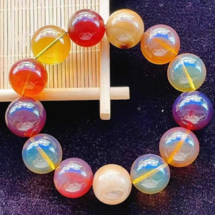 正品 手链文玩收藏珠宝饰品 天然缅甸琥珀高品质精品多宝18手串男款