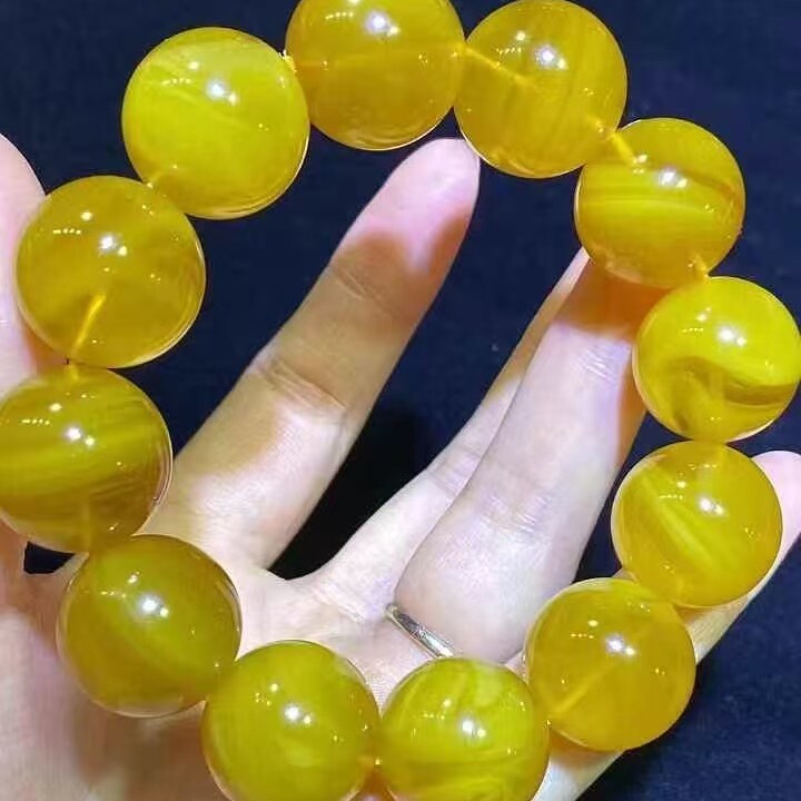 正品天然缅甸琥珀顶货孤品稀有老蜜蜡20mm手串男款收藏级珠宝饰品