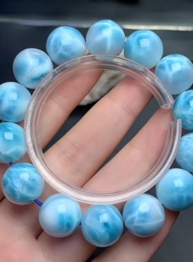 正品天然高品质海纹石14圆珠手链男女款手串文玩工艺稀有珠宝饰品