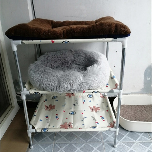 猫窝上下铺两层三层多层结实四季通用可拆洗猫咪床流浪宠物行军床