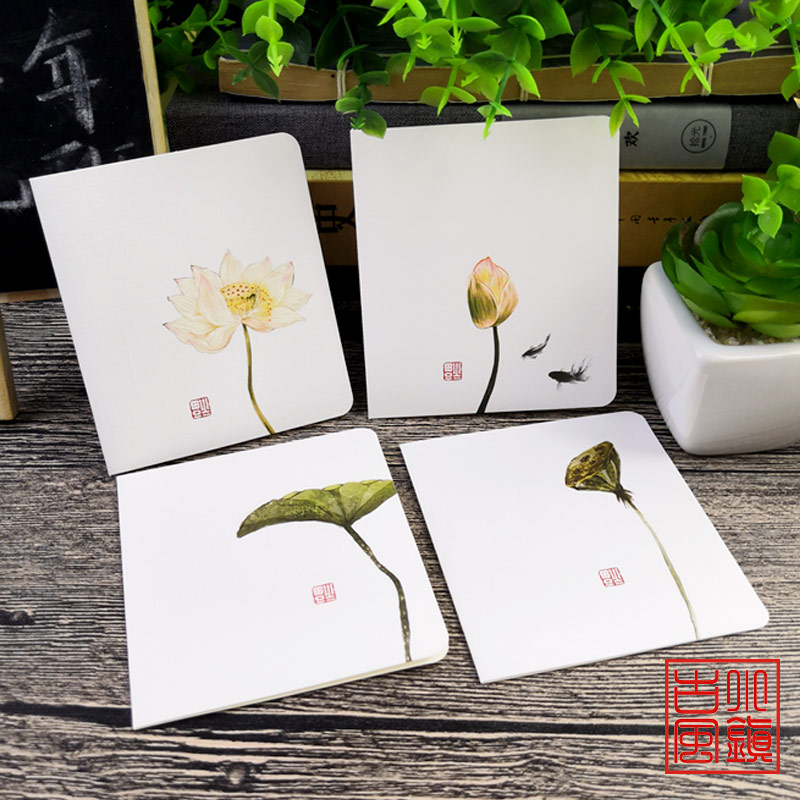 中国风贺卡小卡片定制高端结婚生日花店手写折叠贺卡高档创意复古