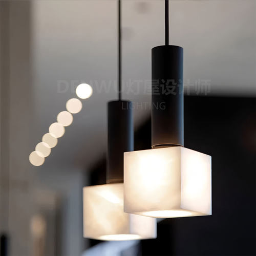 意式极简天然云石卧室床头小吊灯客厅设计师高级感餐厅吧台过道灯