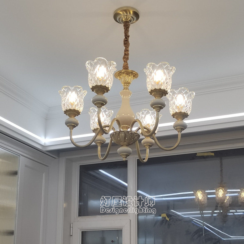 美式法式全铜吊灯简约欧式轻奢客厅主卧室灯具别墅餐厅书房吊灯,家装灯饰光源,客厅吊灯,淘宝优惠券,粉丝福利购,淘宝优惠卷