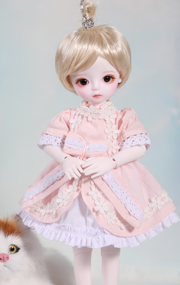 【娃衣】bjd娃衣 sd娃衣 1/6分 粉色花裙  尺寸可定 送袜子