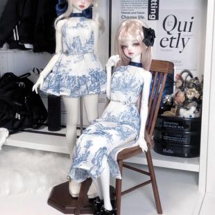【娃衣】bjd娃衣sd娃1/4分/3分女青瓷古风现代连衣裙休闲百搭短裙
