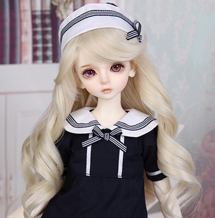 【假发】bjd娃 sd娃头发 1/4分女娃淡金波浪卷发 时尚百搭 送头贴