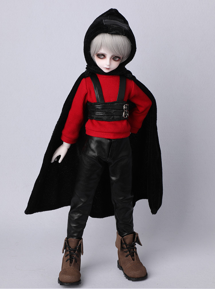 【娃衣】bjd/sd娃衣1/4/3分男娃洋装 皮衣外套黑风衣披肩套装