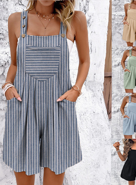 New baggy overalls jumpsuit for women 新款纯色连体背带裤女款