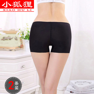 短款中腰黑色安全裤女薄款丝滑无痕冰丝二合一防走光内裤打底短裤