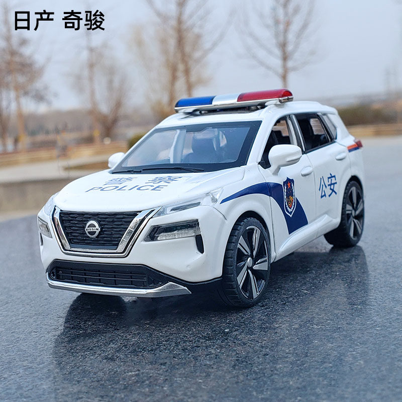 1:32日产奇骏SUV越野汽车模型仿真公安特警车声光回力警笛玩具车
