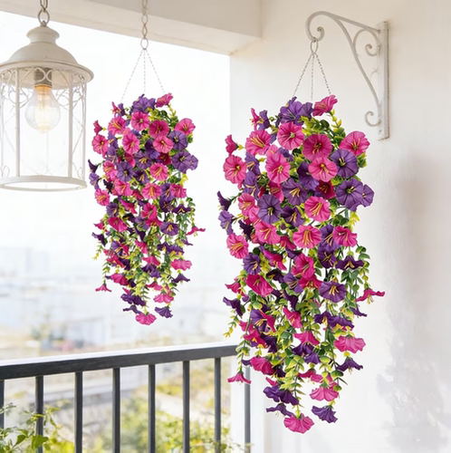 叉仿真牵牛花花束人造假花家居客厅餐桌插花摆件