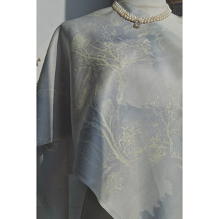 国风 正绢真丝小纹和服反解改娃衣眉子衣缘宋制旗袍汉服 雪林剪影