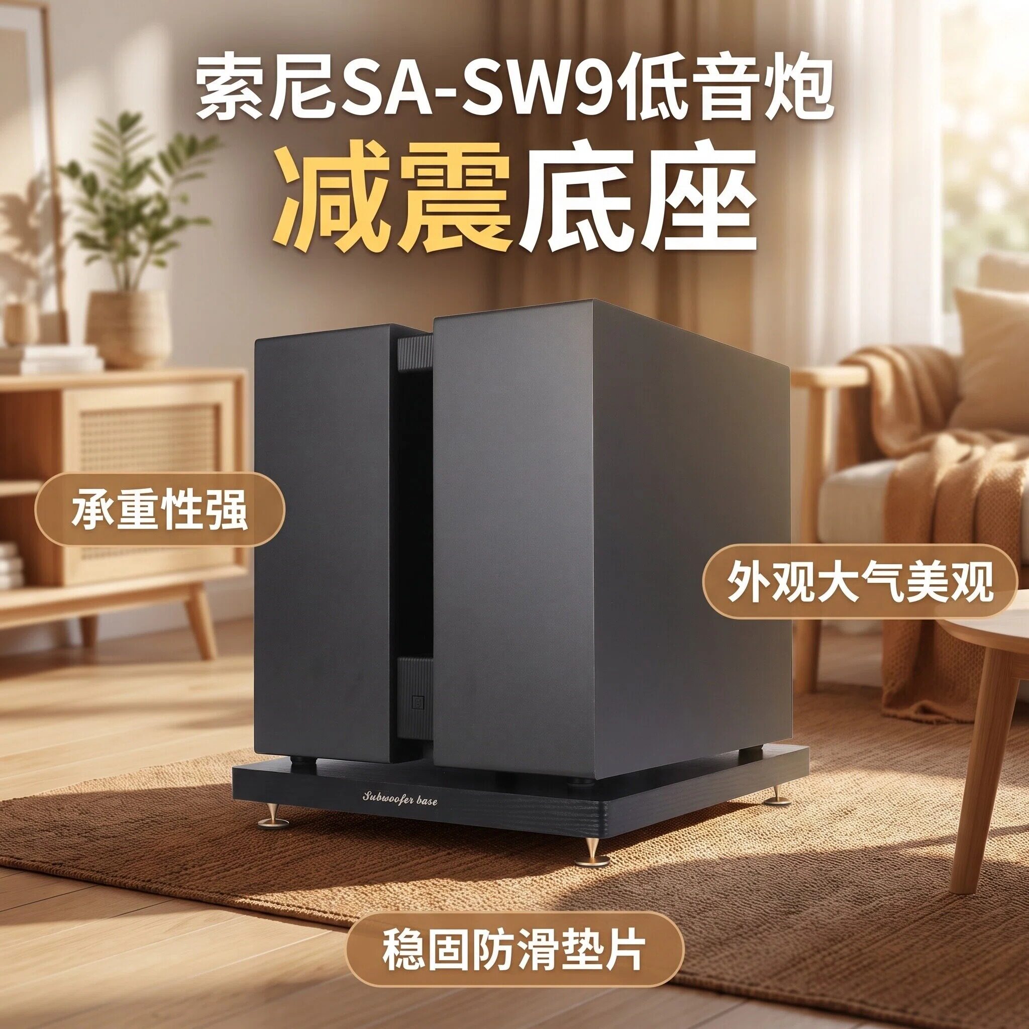 适用索尼低音炮减震垫SA-SW5底座支架SW9 SW8 B600音响减震隔板