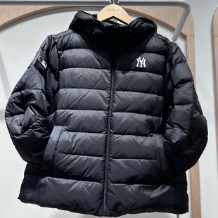 MLB儿童24冬款男女童时尚松紧袖口舒适纯色连帽羽绒服7ADJB0546