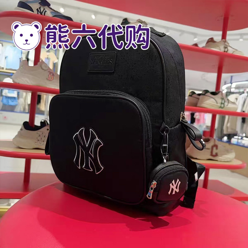 MLB儿童24新款男女童书包时尚简约双肩背包休闲NY背包7ABKMD33N