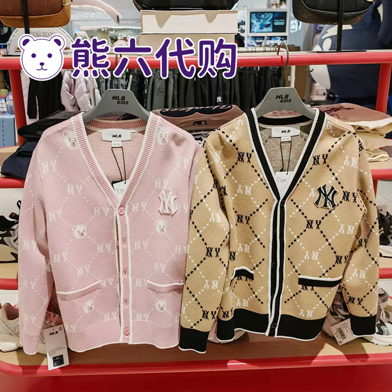 MLB儿童复古老花针织衫毛衣外套