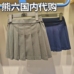 MLB儿童国内专柜代购25春女童学院半身裙百褶裙+安全裤7FSKB0251