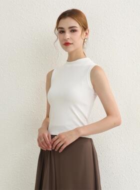 2023夏季百搭高领背心修身新款女打底美背螺纹宽肩防走光显瘦上衣