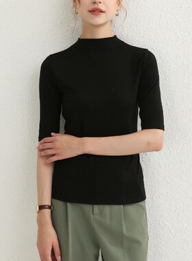 Lsooyeon/水妍夏季爆款背心内搭修身显瘦外穿时尚透气款五分袖