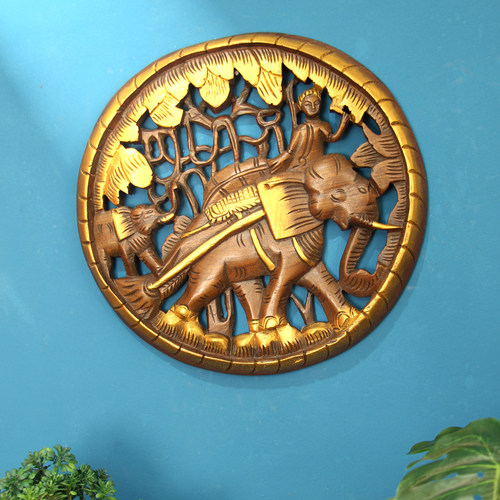 泰国实木雕大象雕花板壁挂餐厅背景墙装饰创意玄关装饰背景墙挂件