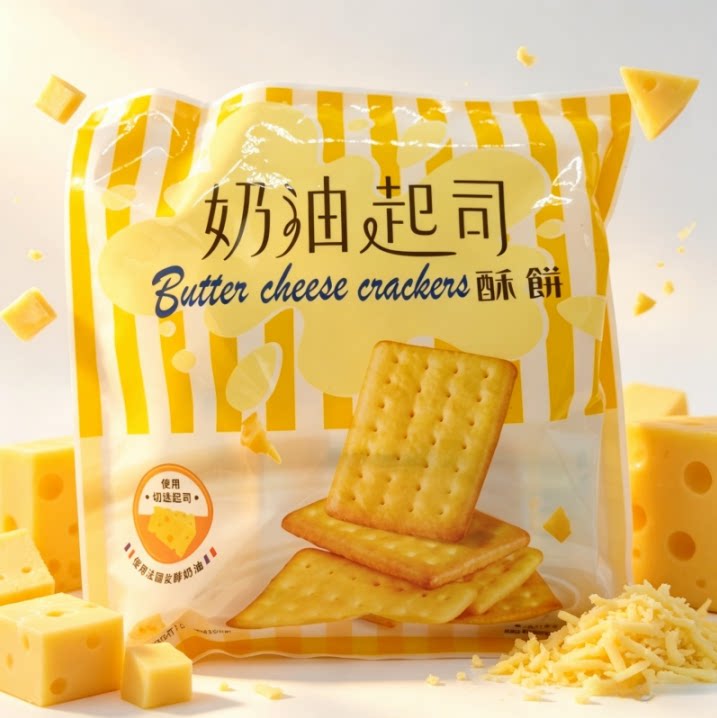 盛香珍奶油干酪酥饼150g浓郁黄油味法国发酵奶油酥脆咸香休闲零食
