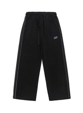 IEID美式潮牌条纹休闲重磅垂感大码宽松卫裤设计感小众直筒裤子