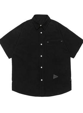 IEID夏季口袋工装衬衫短袖男士高级感潮流宽松加大码潮流复古衬衣