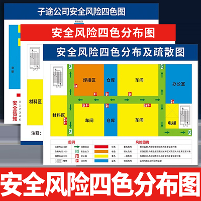 安全风险四色分布图逃生示意图