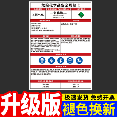 二氧化碳危险化学品安全周知卡