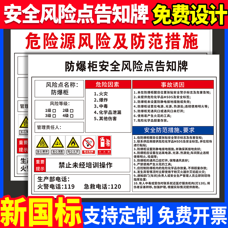 防爆柜安全风险点告知牌卡