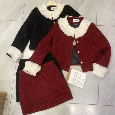 羽绒内胆小香风外套半身裙套装冬