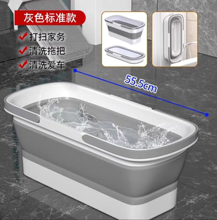 特大号加厚长方形手提桶免手洗平托海绵拖把挤水清洗桶拖地塑料桶