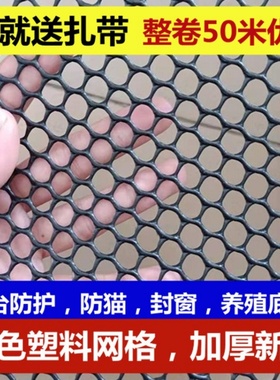 黑塑料网格阳台防护网防盗窗围栏网封窗防猫宠物防坠安全网养殖网