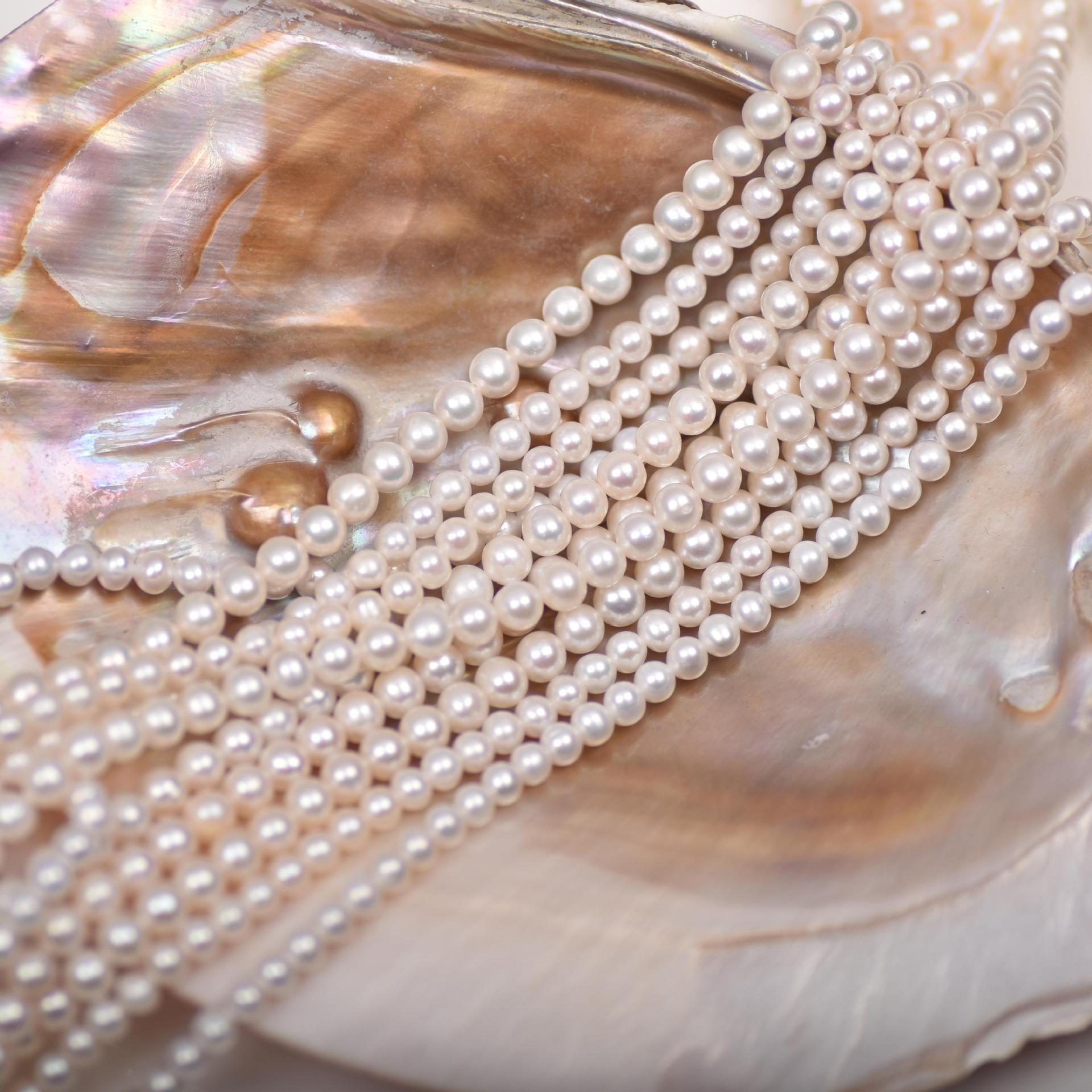 天然淡水珍珠全孔2/3/4mm白色近圆鸡蛋形散珠DIY耳环项链手链配件