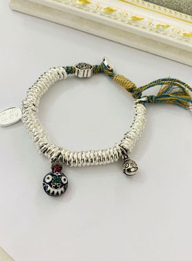 吞金兽银盘缠编织手绳小众设计感个性时尚精致复古百搭手链来财