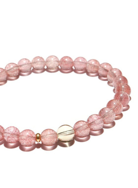 【绯色星光】天然草莓晶手链 草莓晶黄水晶手串 手链轻奢高级感