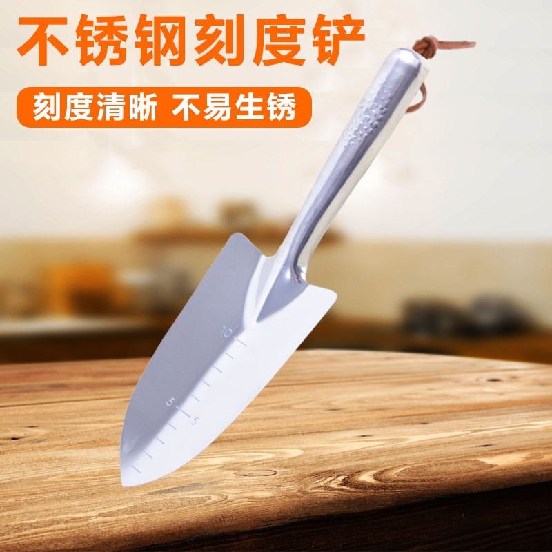 不锈钢刻度铲园艺家用花园挖土除草铲子种花种菜农用手铲铁锹工具,鲜花速递/花卉仿真/绿植园艺,铲子,淘宝优惠券,粉丝福利购,淘宝优惠卷