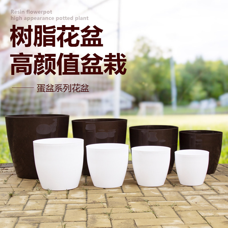 蛋形花盆家用大号盆客厅简约树脂加厚盆栽发财树龙血树天堂鸟花盆,鲜花速递/花卉仿真/绿植园艺,花盆,淘宝优惠券,粉丝福利购,淘宝优惠卷