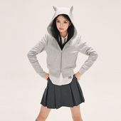 365克重磅修身 赵昭仪同款 HTCU利奥卫衣情侣龙角帽开衫 拉链短外套