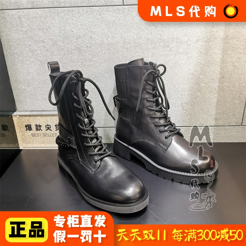 思加图冬季马丁靴女鞋中筒靴
